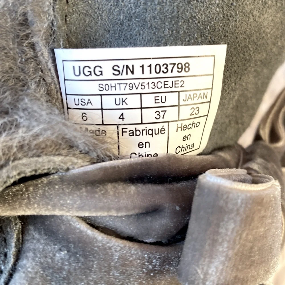 Ugg Bailey Bow Boots Gray Sz 6 - Picture 5 of 8